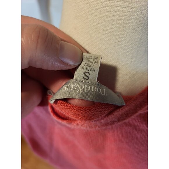 Toad & Co Size Small Linen Blend Orange & Gray Open Front Postcard Cardigan - Picture 5 of 5